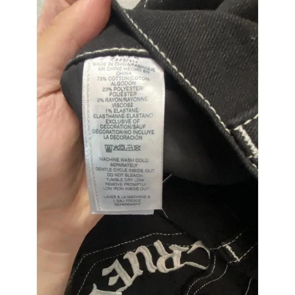 NEW TRUE RELIGION BOBBY RELAXED BAGGY MENS BLACK DENIM JEANS 38 X 32 NWT